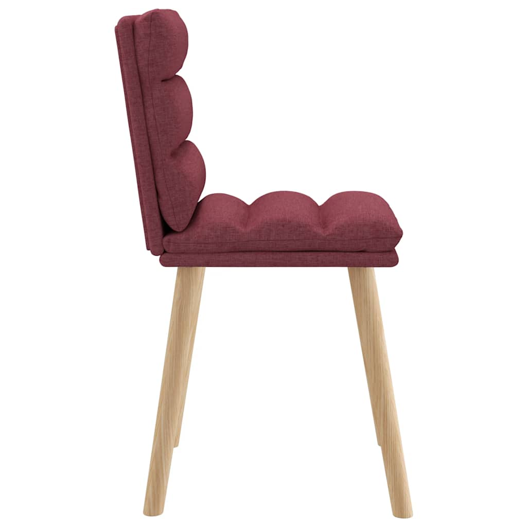 Chaises à manger lot de 2 rouge bordeaux tissu