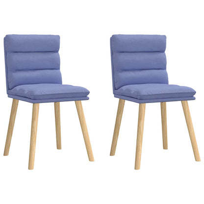 Chaises à manger lot de 2 bleu jean tissu