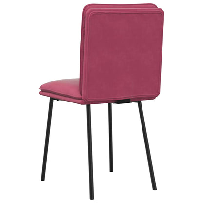 Chaises à manger lot de 2 Rouge bordeaux Velours