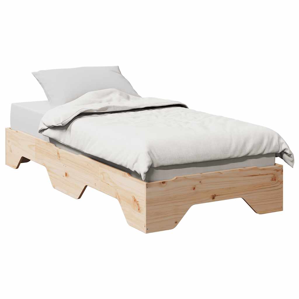 Cadre de lit sans matelas empilable 90x200 cm bois massif