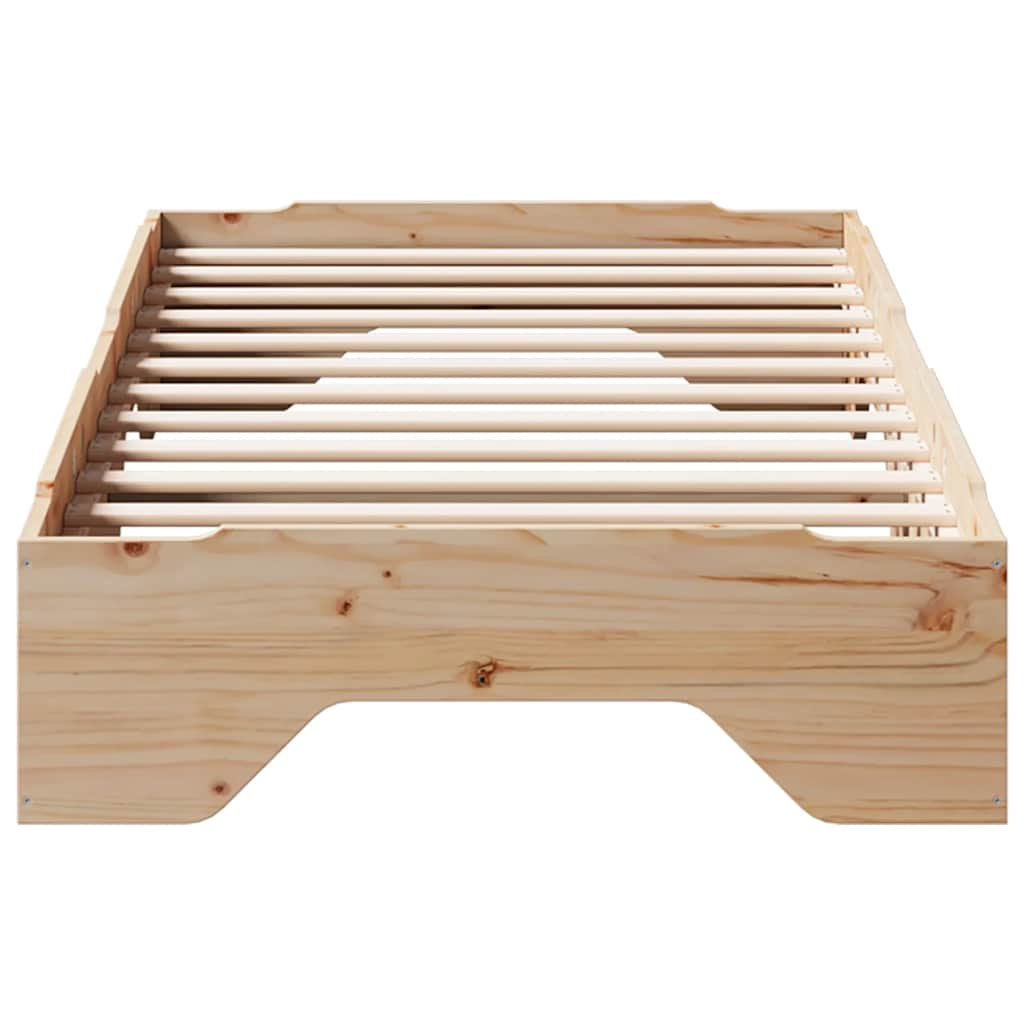 Cadre de lit sans matelas empilable 90x200 cm bois massif