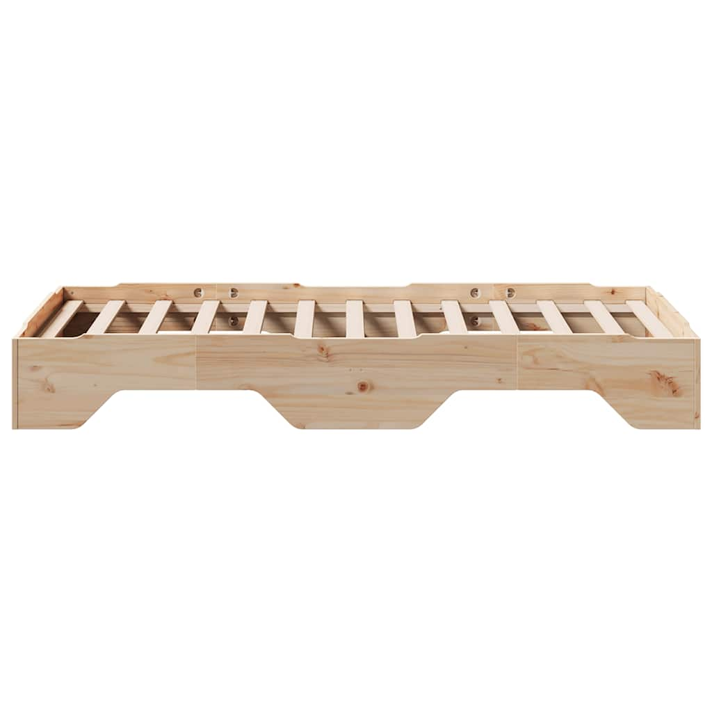 Cadre de lit sans matelas empilable 90x200 cm bois massif