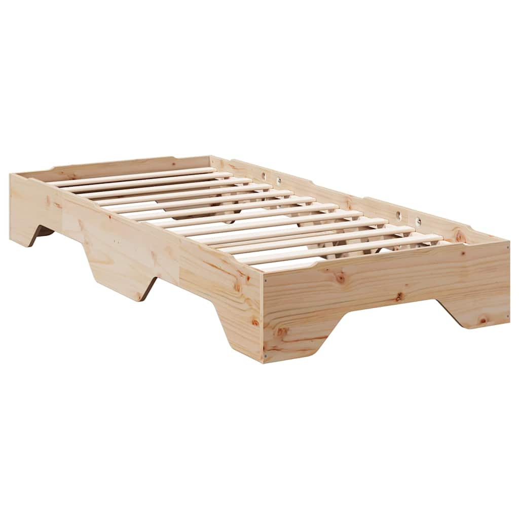 Cadre de lit sans matelas empilable 90x200 cm bois massif