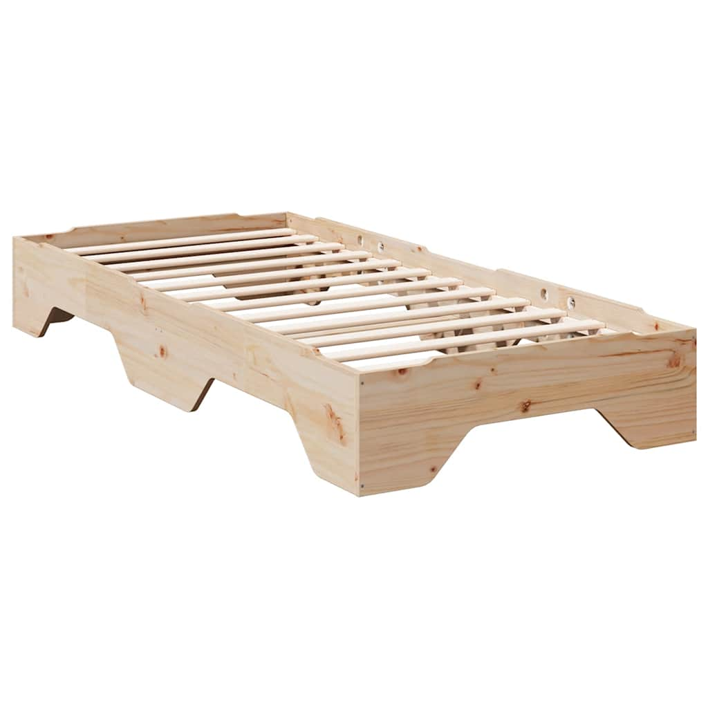 Cadre de lit sans matelas empilable 80x200 cm bois massif