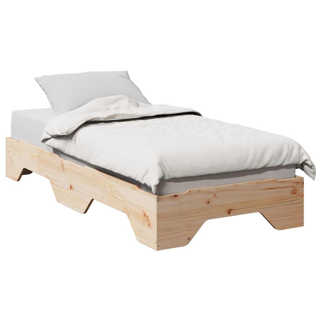 Cadre de lit sans matelas empilable 80x200 cm bois massif