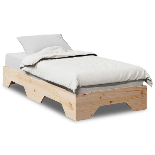 Cadre de lit sans matelas empilable 80x200 cm bois massif