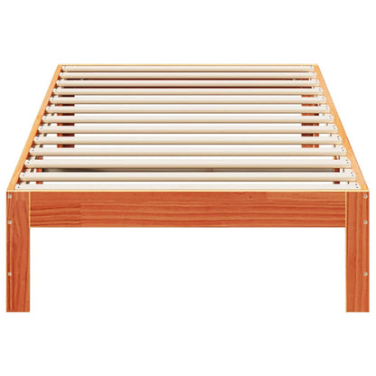 Cadre de lit sans matelas cire marron 80x200 cm bois pin massif