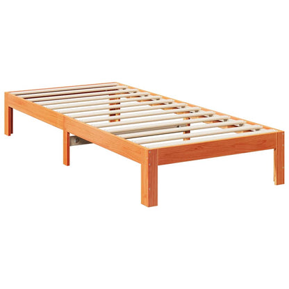 Cadre de lit sans matelas cire marron 80x200 cm bois pin massif