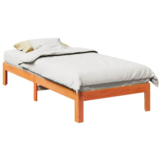 Cadre de lit sans matelas cire marron 80x200 cm bois pin massif