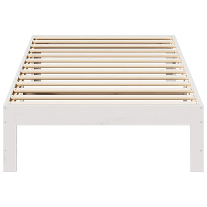 Cadre de lit sans matelas blanc 90x200 cm bois de pin massif