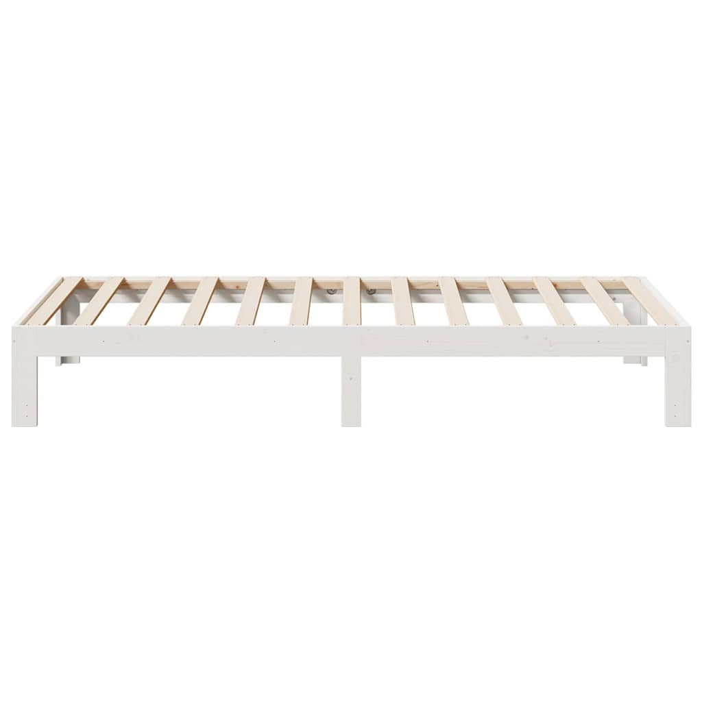 Cadre de lit sans matelas blanc 90x200 cm bois de pin massif