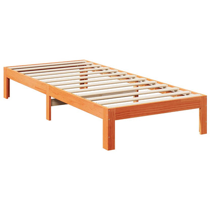 Cadre de lit sans matelas cire marron 90x200 cm bois pin massif