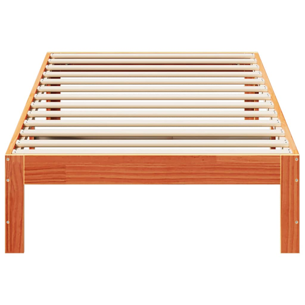 Cadre de lit sans matelas cire marron 90x200 cm bois pin massif