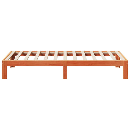 Cadre de lit sans matelas cire marron 90x200 cm bois pin massif