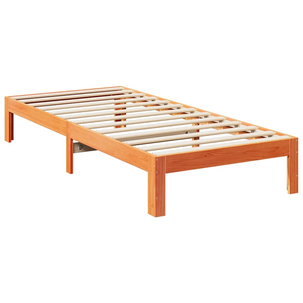 Cadre de lit sans matelas cire marron 90x200 cm bois pin massif