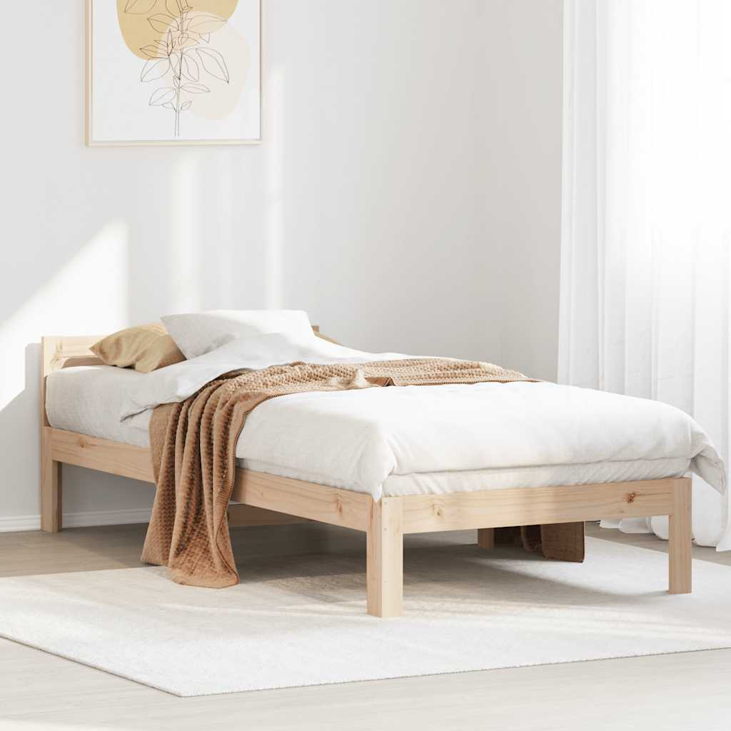 Cadre de lit sans matelas 80x200 cm bois massif de pin