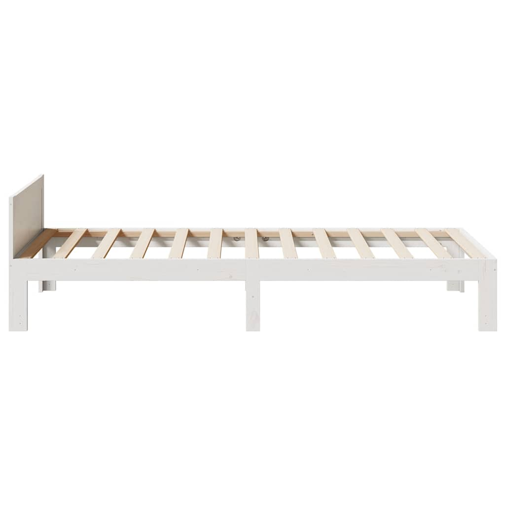 Cadre de lit sans matelas blanc 80x200 cm bois massif de pin