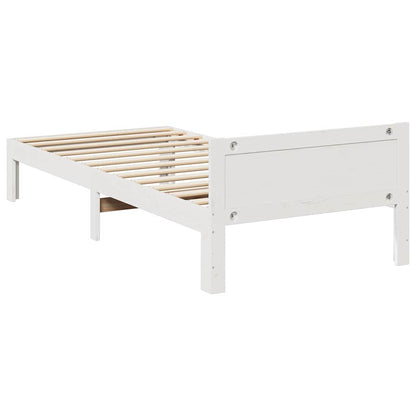 Cadre de lit sans matelas blanc 80x200 cm bois massif de pin