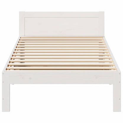 Cadre de lit sans matelas blanc 90x200 cm bois de pin massif