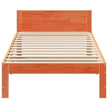 Cadre de lit sans matelas cire marron 90x200 cm bois pin massif