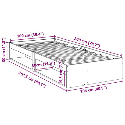 Lit de jour sans matelas 100x200 cm bois de pin massif