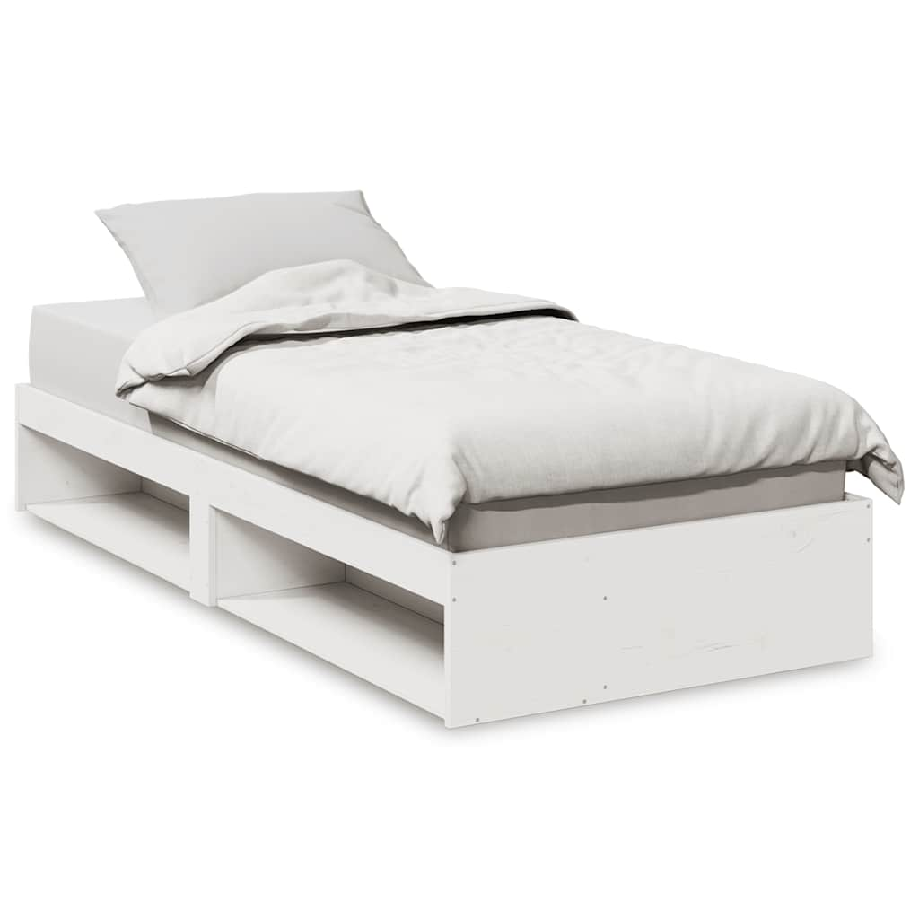 Lit de jour sans matelas blanc 90x200 cm bois de pin massif