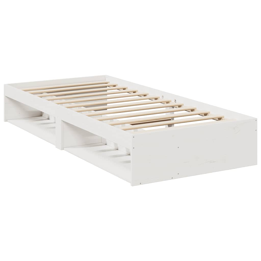 Lit de jour sans matelas blanc 90x200 cm bois de pin massif