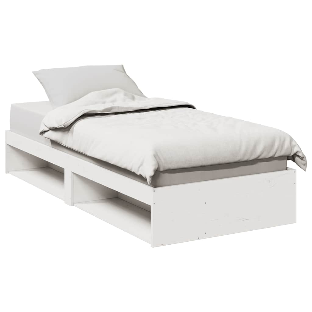 Lit de jour sans matelas blanc 90x200 cm bois de pin massif