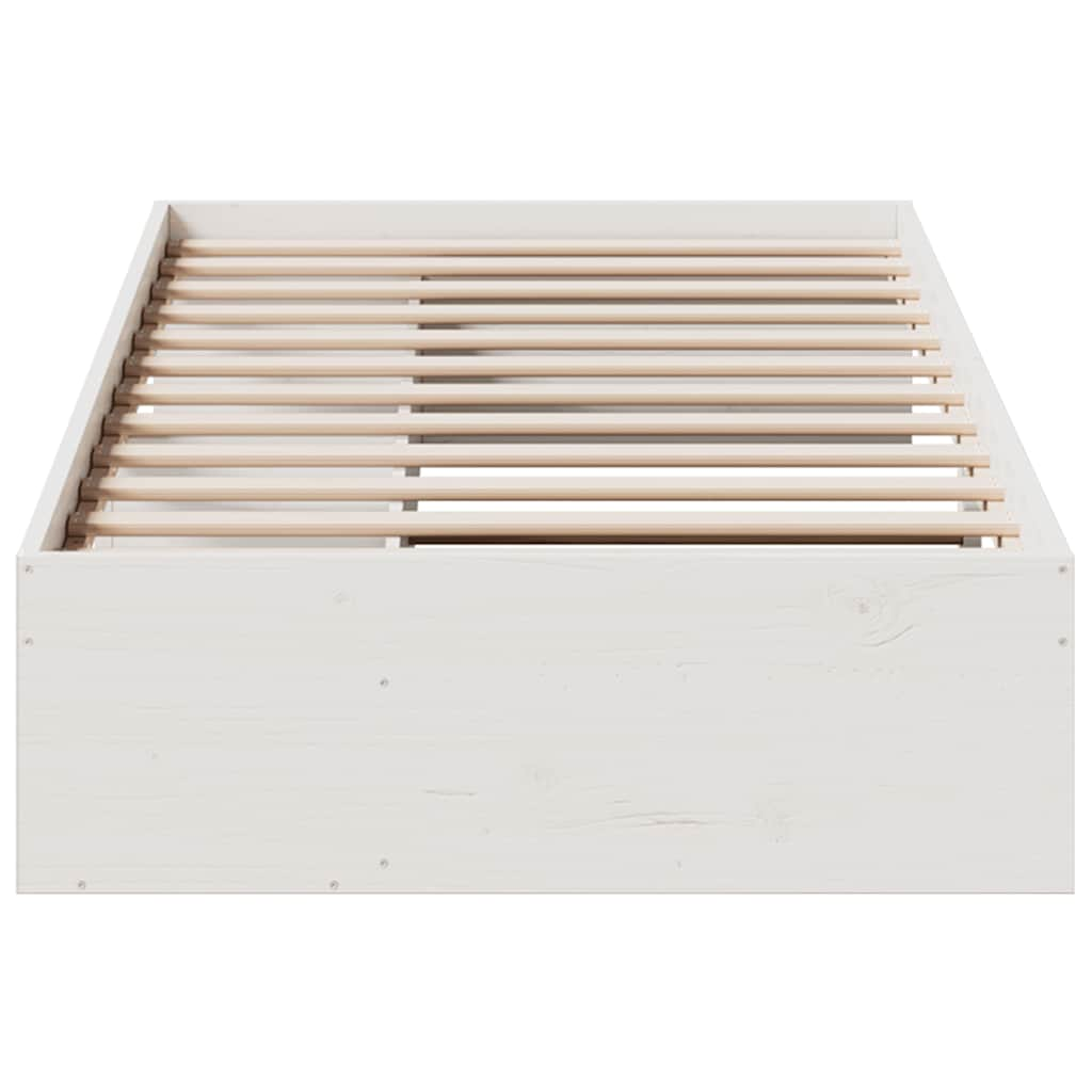 Lit de jour sans matelas blanc 80x200 cm bois de pin massif