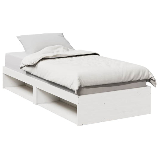 Lit de jour sans matelas blanc 90x190 cm bois de pin massif