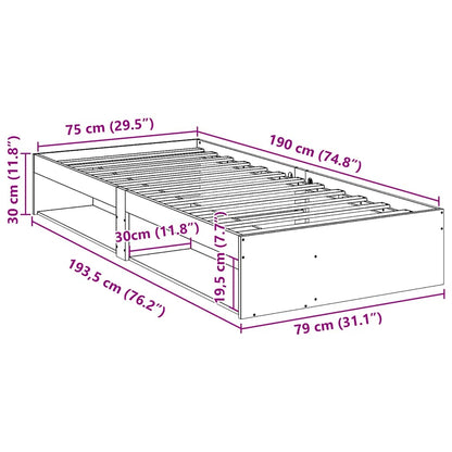 Lit de jour sans matelas 75x190 cm bois de pin massif