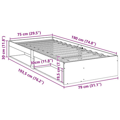 Lit de jour sans matelas cire marron 75x190 cm pin massif