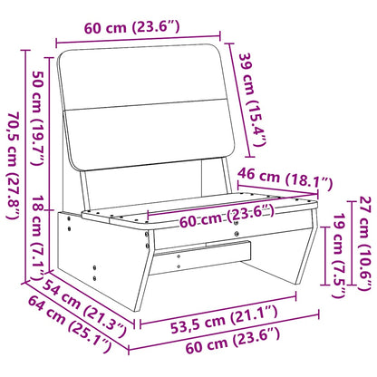 Chaises de jardin lot de 2 60x64x70,5 cm bois massif de pin