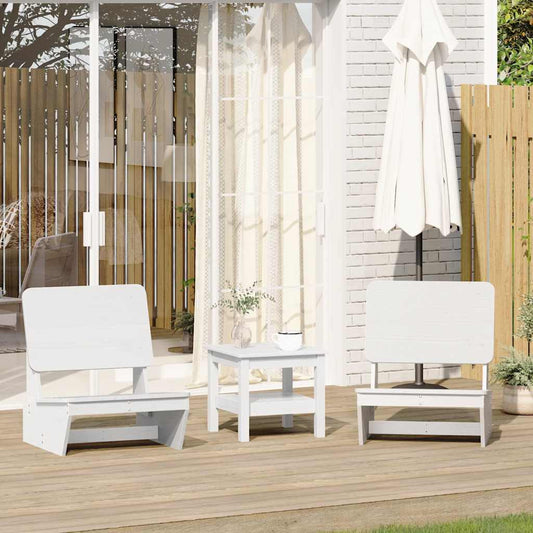 Chaises de jardin lot de 2 blanc 60x64x70,5 cm bois massif pin