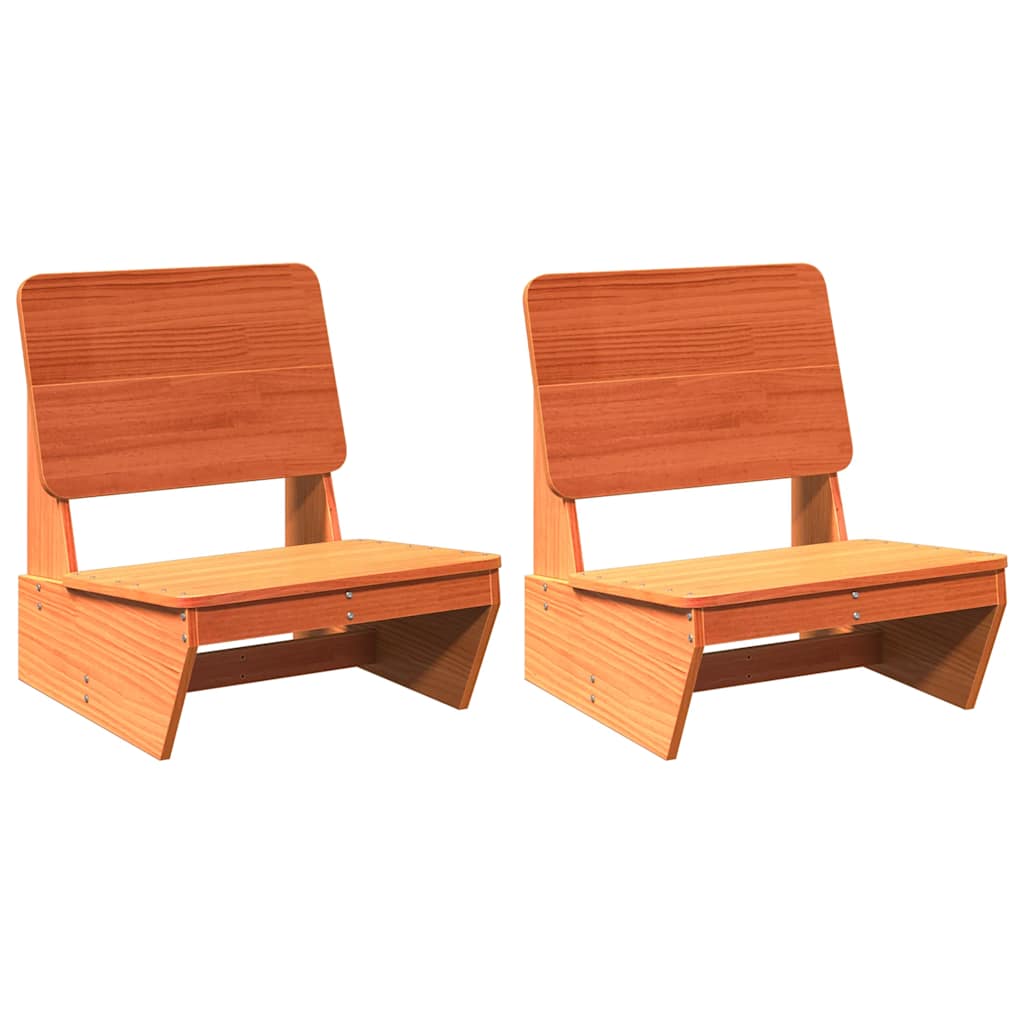 Chaises de jardin lot de 2 cire marron 60x64x70,5 cm