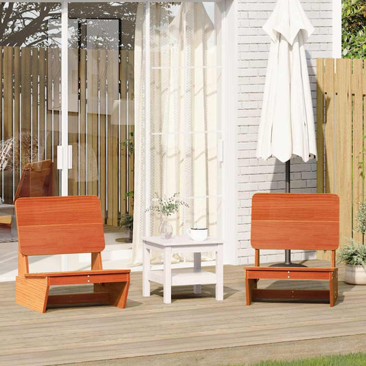 Chaises de jardin lot de 2 cire marron 60x64x70,5 cm