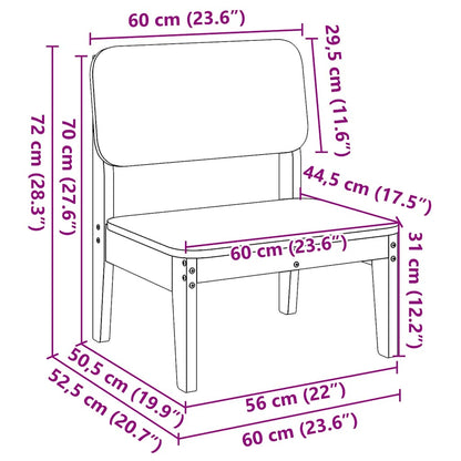 Chaises de jardin lot de 2 60x52,5x72 cm bois massif de pin