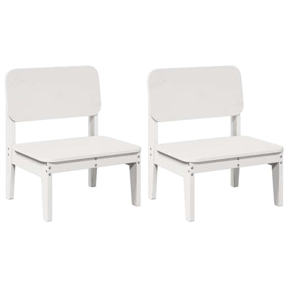 Chaises de jardin lot de 2 blanc 60x52,5x72 cm bois massif pin