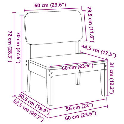 Chaises de jardin lot de 2 blanc 60x52,5x72 cm bois massif pin