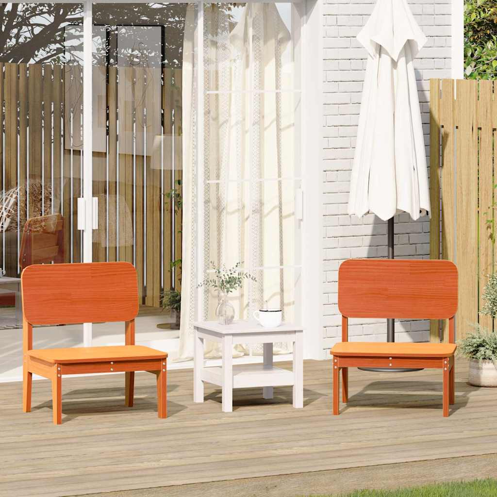 Chaises de jardin lot de 2 cire marron 60x52,5x72 cm