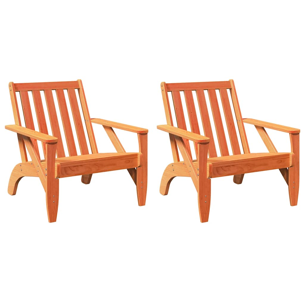 Chaises de jardin adirondack lot de 2 cire marron 75x77x77 cm