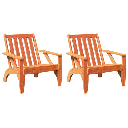 Chaises de jardin adirondack lot de 2 cire marron 75x77x77 cm