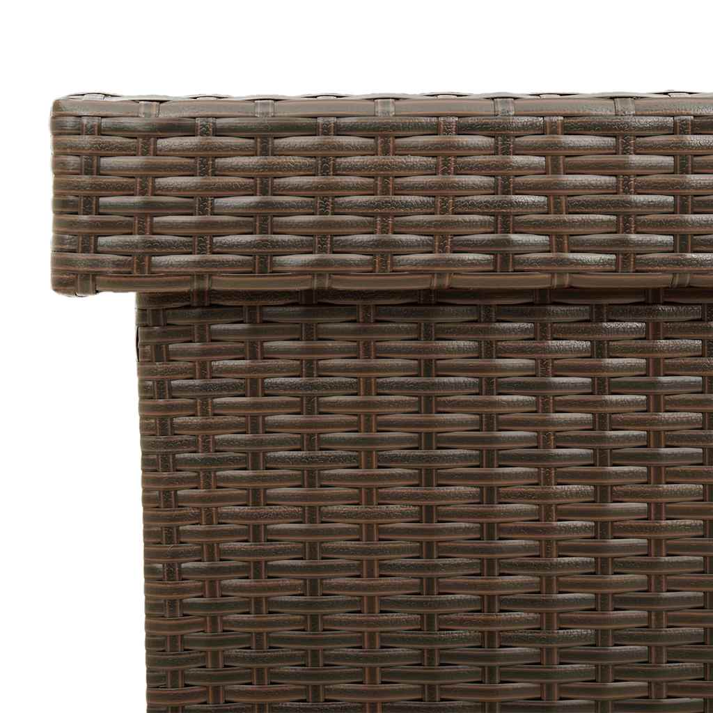 Boîte rangement jardin roues marron 160x55x75 cm résine tressée