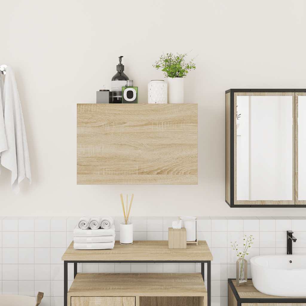 Armoire murale de bain chêne sonoma 60x25x40 cm bois ingénierie