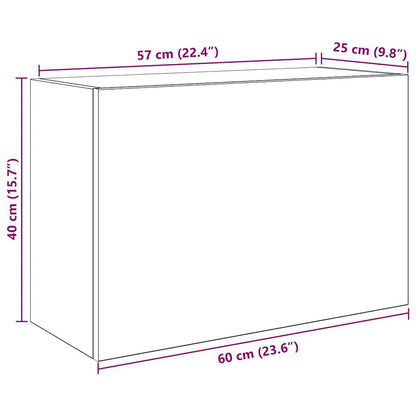 Armoire murale de bain sonoma gris 60x25x40cm bois d'ingénierie