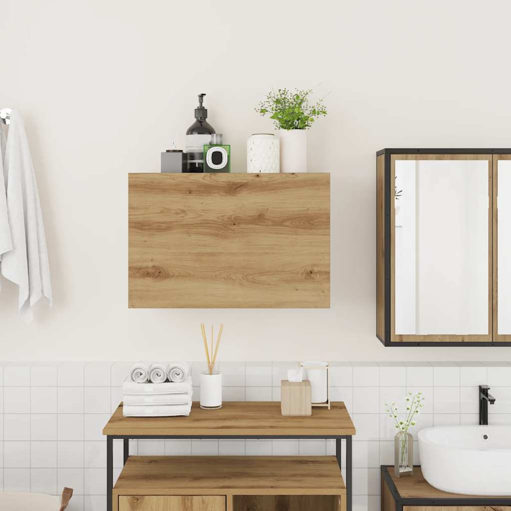 Armoire murale de bain chêne artisanal bois d'ingénierie