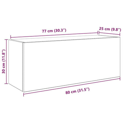 Armoire murale de bain chêne sonoma 80x25x30 cm bois ingénierie