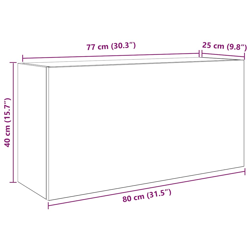 Armoire murale de bain blanc 80x25x40 cm bois d'ingénierie