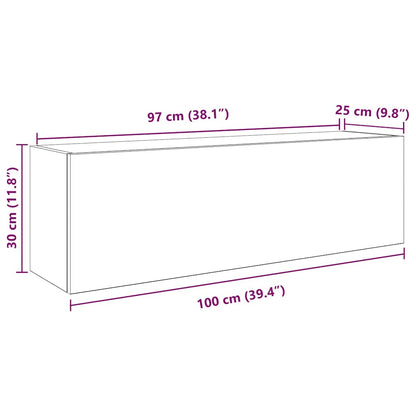 Armoire murale de bain blanc 100x25x30 cm bois d'ingénierie