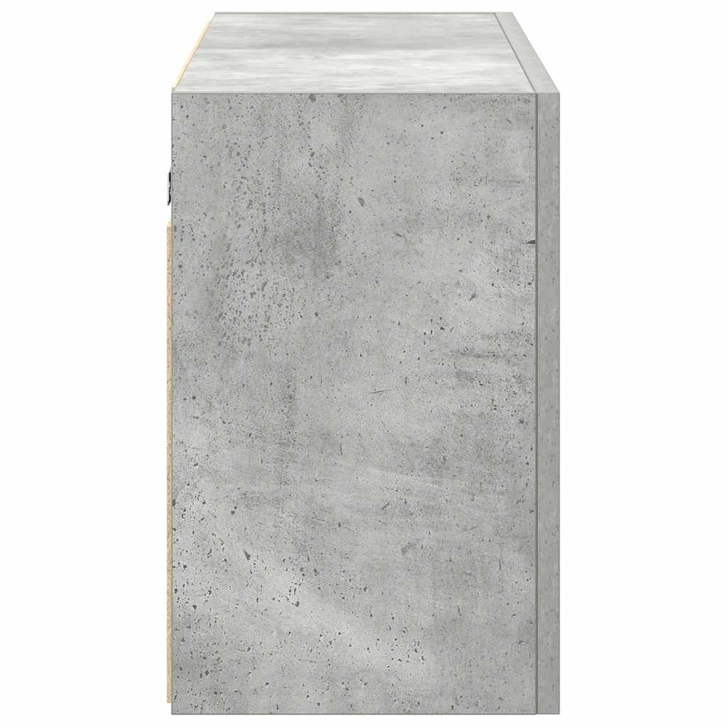 Armoire murale de bain gris béton 100x25x40cm bois d'ingénierie